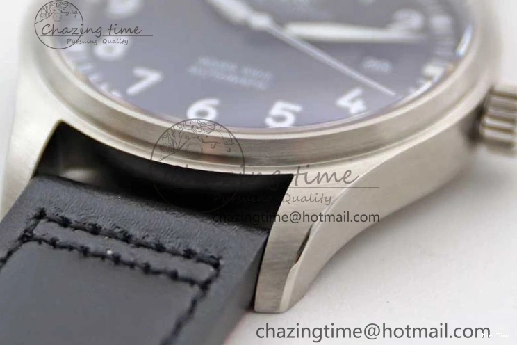 MIROTIME 0421 Vibrant Mark XVIII IW327001 SS M+F 1:1 Best Edition Black Dial on Black Leather Strap A 7055